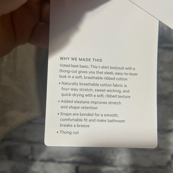 NWT Lululemon Stretch Cotton Rib Crewneck SS Bodysuit Thong Size Small (WSHG) - Picture 14 of 16